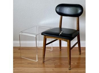Mid Century Chair With Lucite Side Table