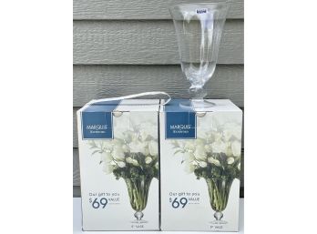 2 Marquis By Waterford Footed Vases