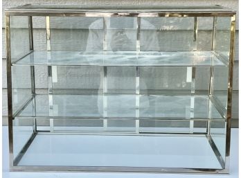 Vintage Chrome And Glass Display Case