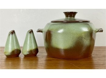 Mid Century Frankoma Bean Pot & Shaker Set