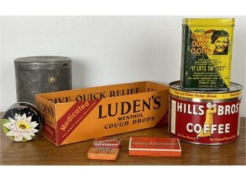 Assorted Antique Tins And Boxes