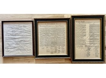 3 Framed Pieces Of American History