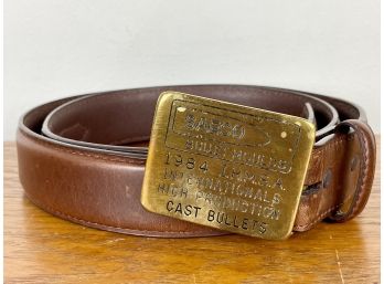 Men's Leather Belt With Seaco Bullet Molds Buckle