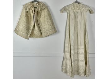 Antique Christening Gown And Shrug