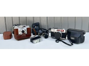 Vintage Canon Cannonet QL17 & Agfa Cameras With Cases