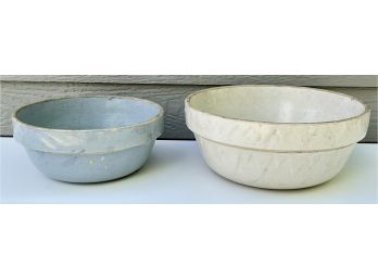 2 Antique Stoneware Bowls, One Is Western Stoneware