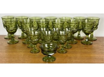 Vintage Green Glass Goblets