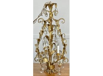 Vintage Gold Finish Chandelier With Extra Crystals