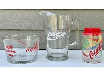 Coke Pitcher, Bowl, & Canister