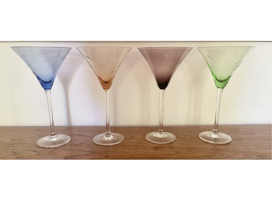 Set Of 4 Lenox Multicolor 6oz Martini Glasses New In Box