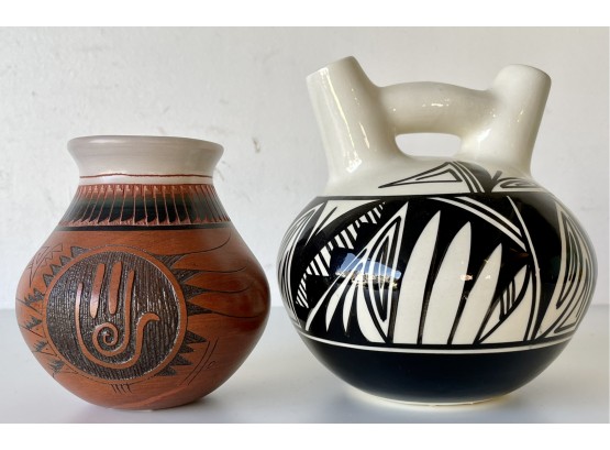 2 Signed Native American Pots