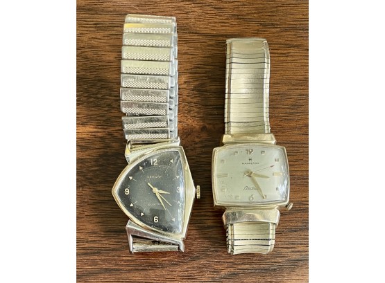 Pair Of Vintage Mid Century Hamilton 10k Golf Filled Mens' Wristwatches
