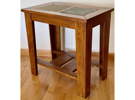 Side Table With Slate Inlay