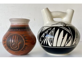 2 Signed Native American Pots
