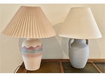 Pair Of Vintage Southwestern Ceramic Table Lamps