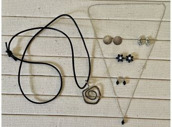 Assorted Sterling Earrings And Necklaces