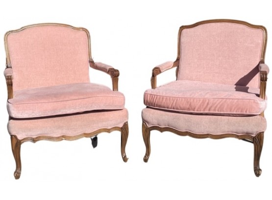 Pair Of Continental Louis XVI Style Walnut Fauteuils Chairs