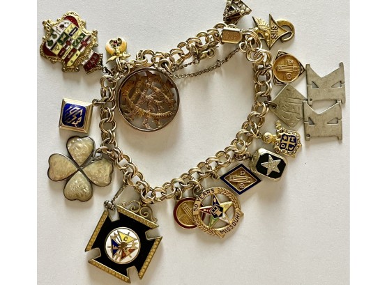Gold Filled Charm Bracelet With Some Gold Filled And Sterling Charms