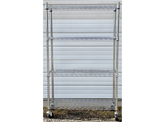 Chrome Wire Rack On Rollers