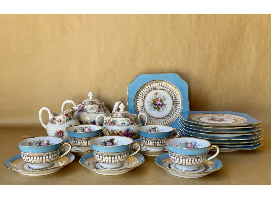 Noritake Plates & Teacups/saucers With Schumann Dresden Teapot & Cream/sugar