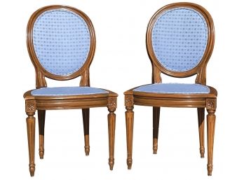 Antique Chairs With Blue Upholstery