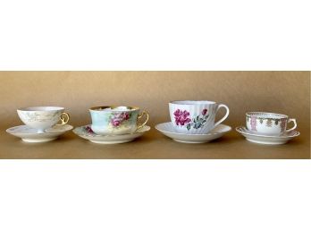 4 Pretty Tea Cups