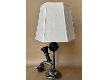 Fun Antique Telephone Table Lamp As Is