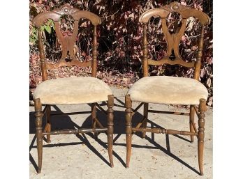 Pair Of Continental Mid-Victorian Maple Side Chairs, Circa 1855-1870