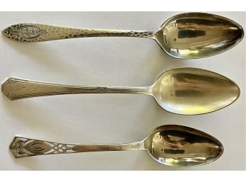 3 Sterling Dessert Spoons