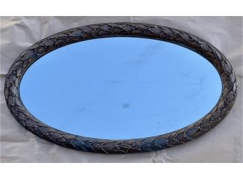 Gorgeous Oval Mirror With Leaf Motif Frame