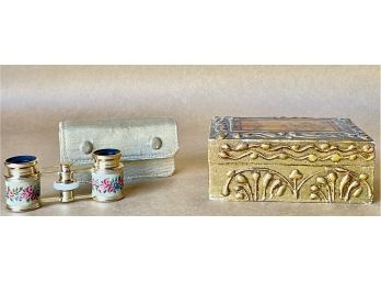 Vintage Florentine Box With Mignon Opera Glasses In Case