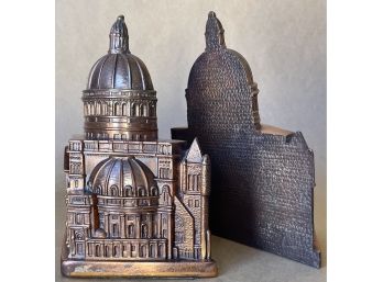 Pair Of Copper Finish Architectural Bookends
