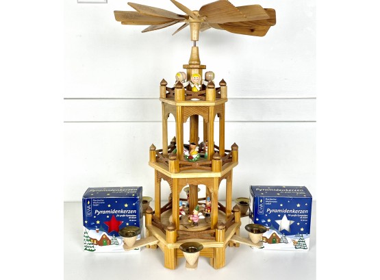 Vintage Christmas Pyramid With Candles
