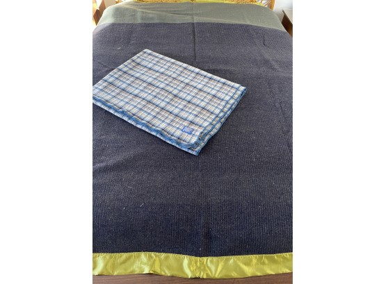 2 Vintage Wool Blankets Including Plaid Pendelton