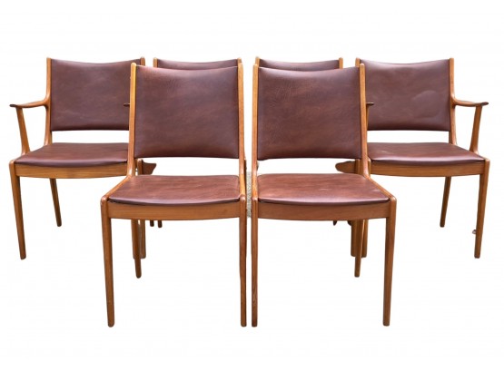 Set Of 6 Vintage Johannes Anderson For Uldum Mbelfabrik Danish Modern Dining Chairs