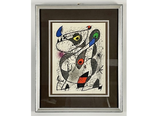 Signed Miro 'l'encre' Lithograph With COA