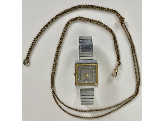 Men's Seiko Watch And Vintage FLD King Pocket Watch Chain