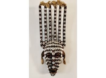 Stunning Tribal Wall Hanging, Wood With Shell Decoration