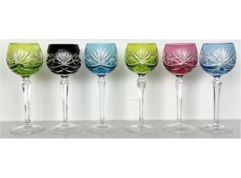 6 Cut To Clear Crystal Goblets