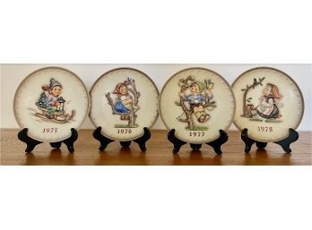 4 1970's Hummel Collector's Plates With Stands