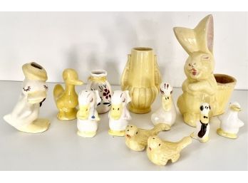 Assorted Vintage Vases, Shaker Sets, And Figurines