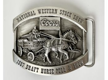 Vintage Coors Western Stock Show Belt Buckle