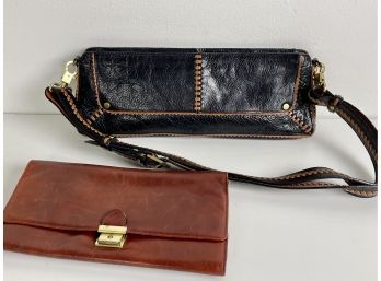 Antonio Melani Leather Purse & Unmarked Leather Jewelry Storage