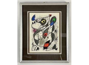 Signed Miro 'l'encre' Lithograph With COA