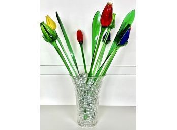 Glass Tulips In Vase