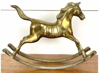 Large Brass Rocking Horse