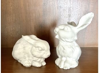 2 Kaiser Porcelain Bunny Rabbits,