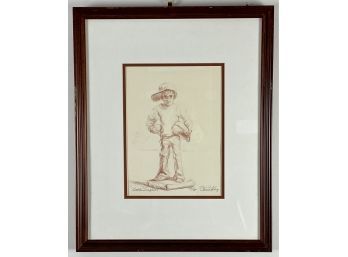 Signed Numbered Lithograph By Connie King, 'Little Leaguer' With COA