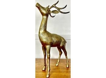 Very Large Mid Century Brass Deer