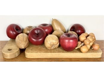 Wood Fruit On Cutting Board